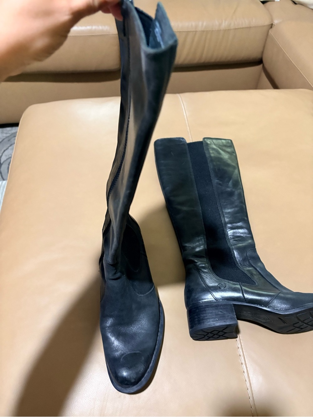 Born Black Over-the-Knee Leather Boots - Picture 2 of 7